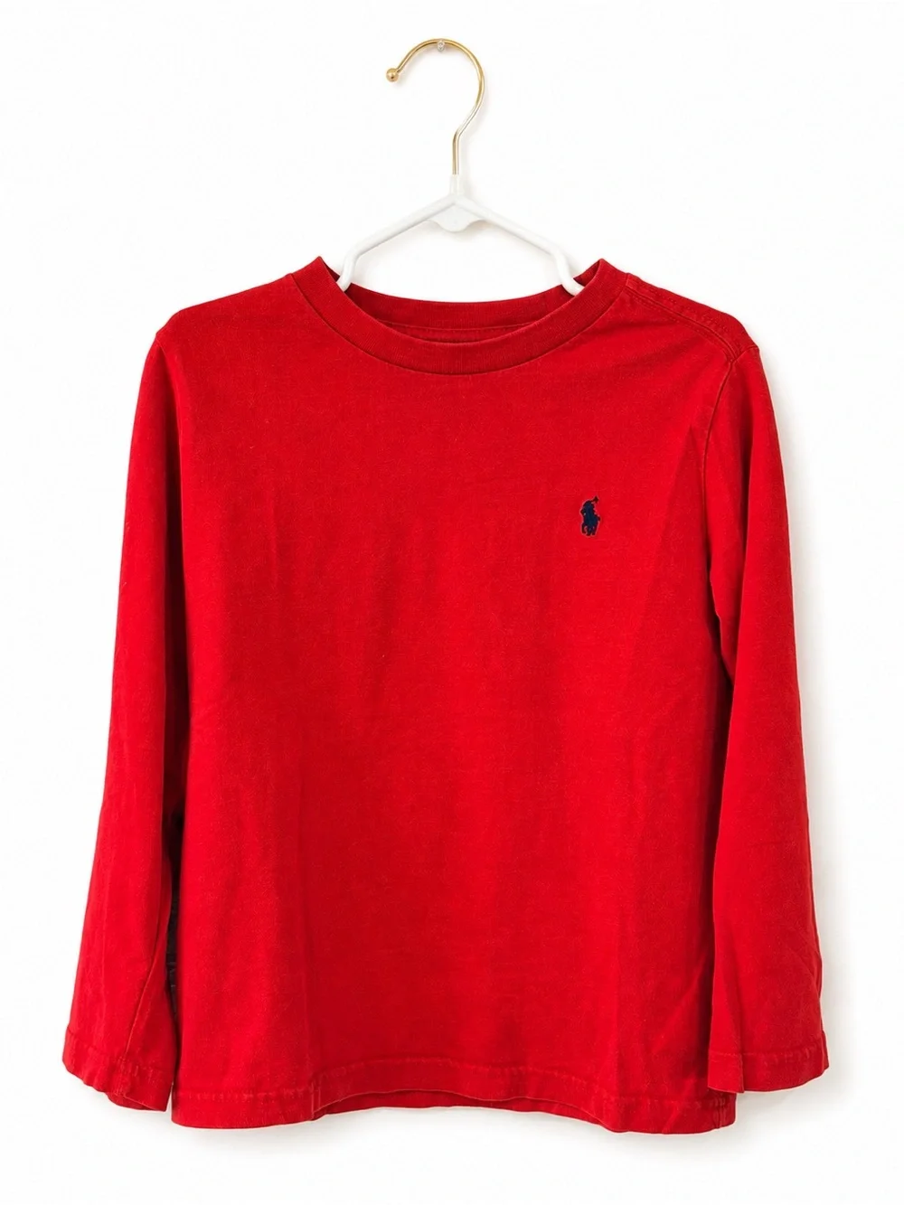 Polo Ralph Lauren Boys Red Long Sleeve Logo Tee Size 5